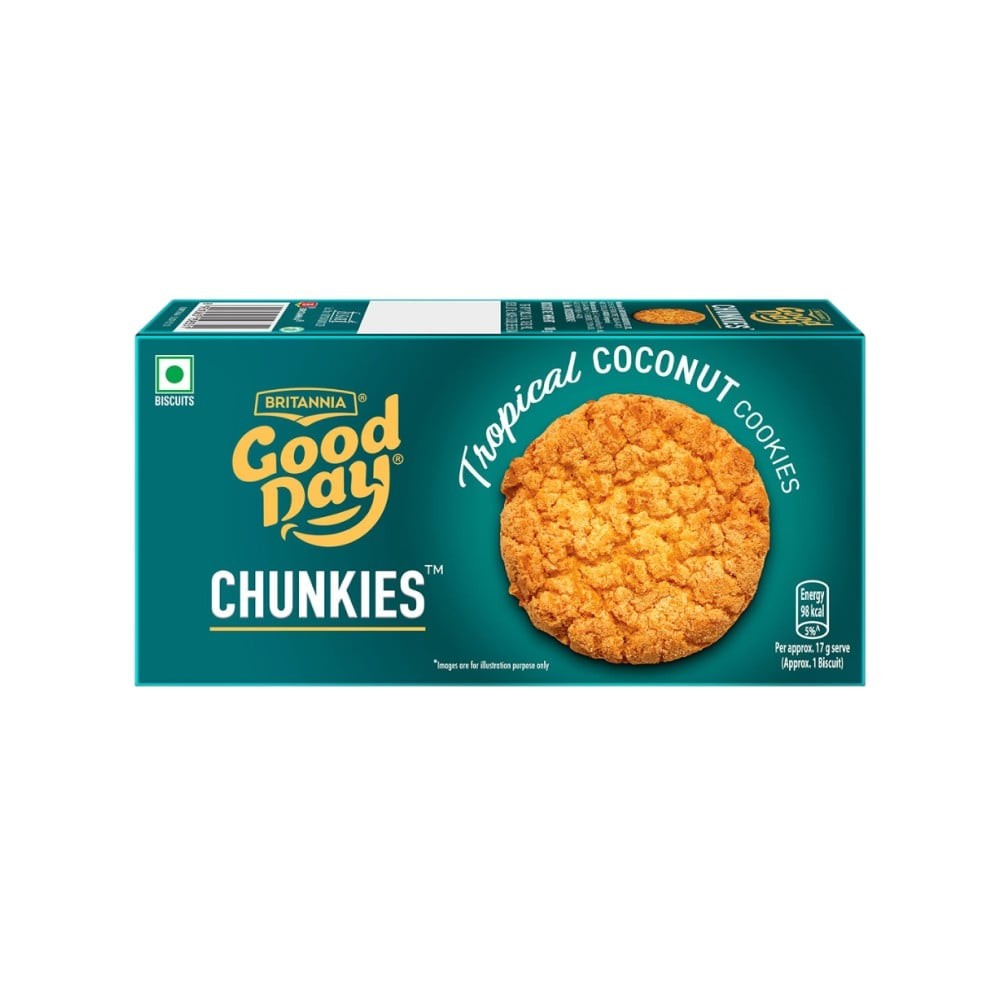 Britannia Good Day Chunkies Chocolate Chip Cookies (75 g) + Britannia Good Day Chunkies Tropical Coconut Cookies Combo