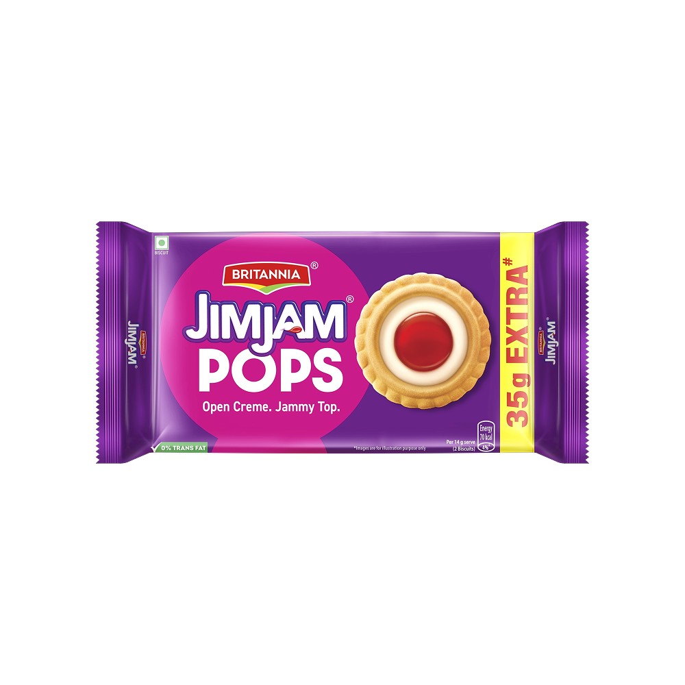 Britannia Treat Jim Jam Pops Crunchy Open Cookies