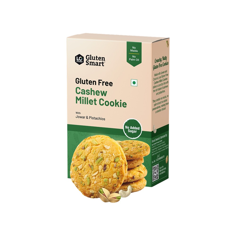 Lo Foods Gluten Free Cashew Millet Cookies (No Added Sugar)