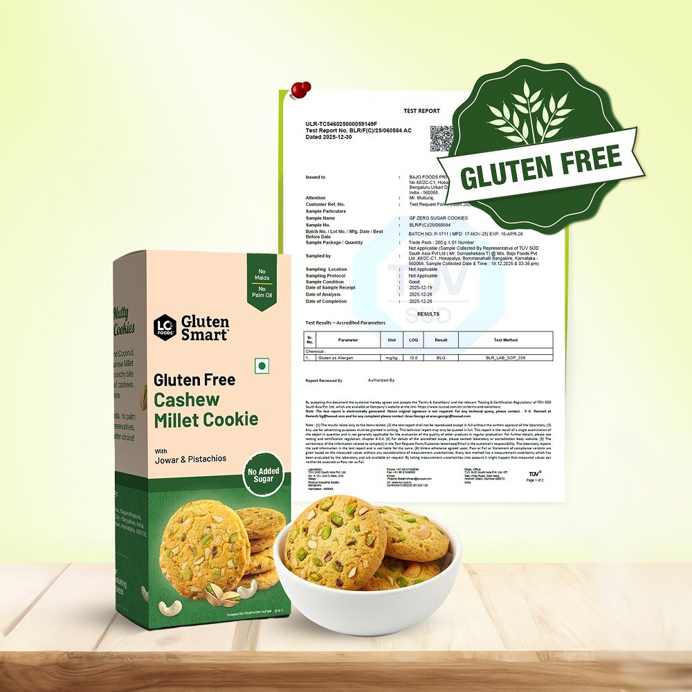 Lo Foods Gluten Free Cashew Millet Cookies (No Added Sugar)