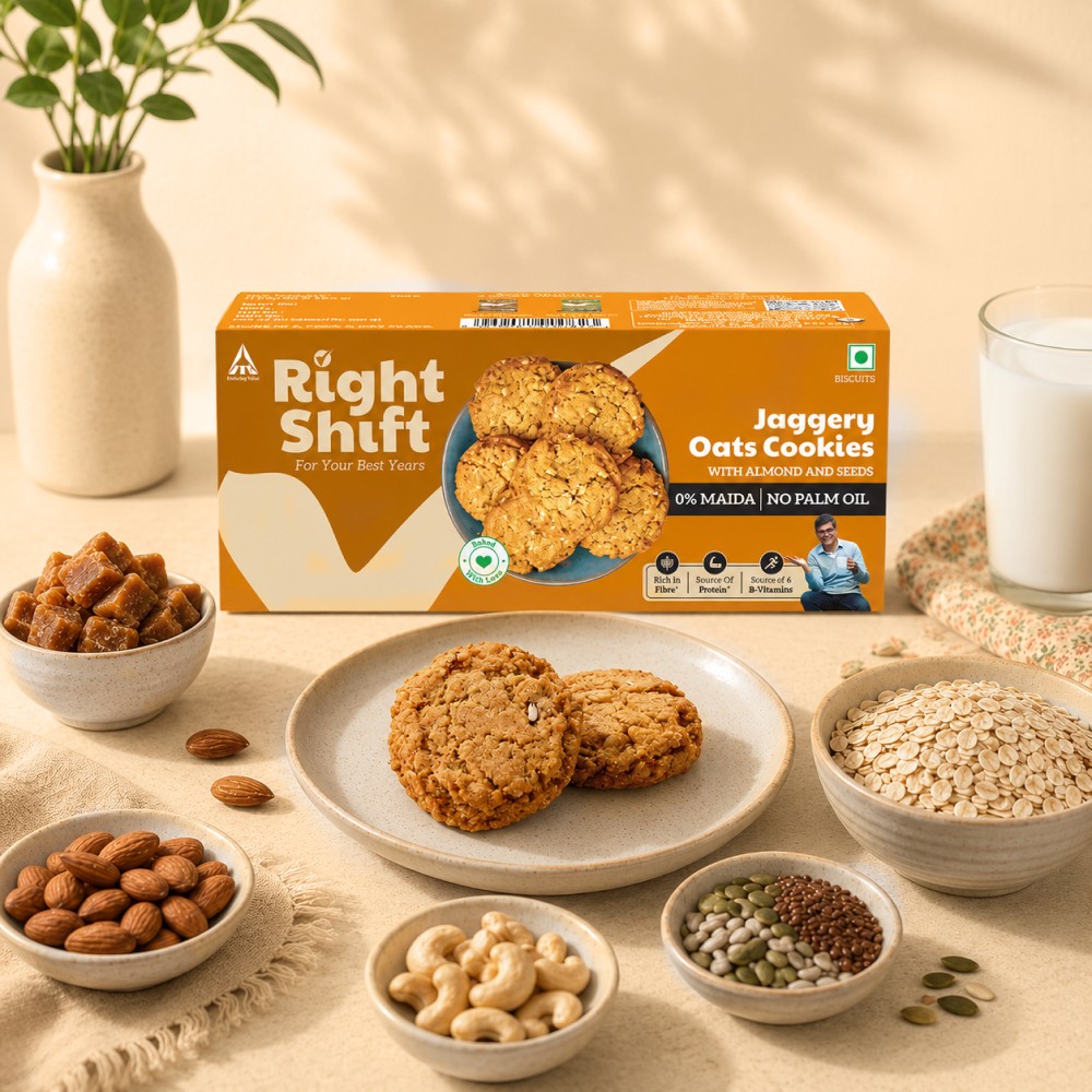 Right Shift Jaggery Oats Cookies