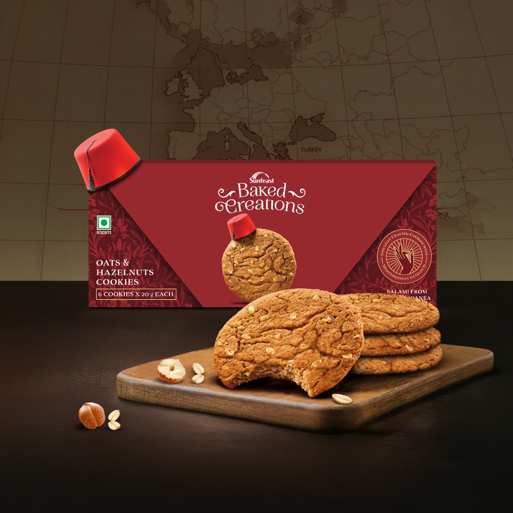 Sunfeast Baked Creations Turkish Oats & Hazelnut Cookies