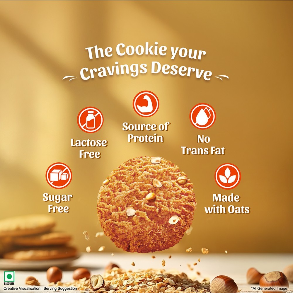Sunfeast Farmlite Sugar Free Hazelnut & Oat Cookies