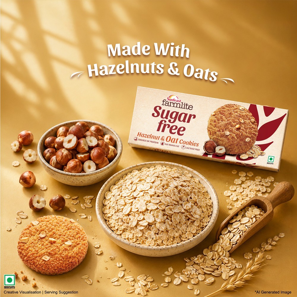 Sunfeast Farmlite Sugar Free Hazelnut & Oat Cookies