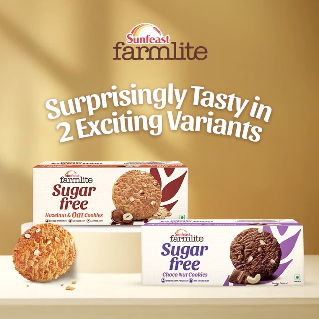 Sunfeast Farmlite Sugar Free Hazelnut & Oat Cookies
