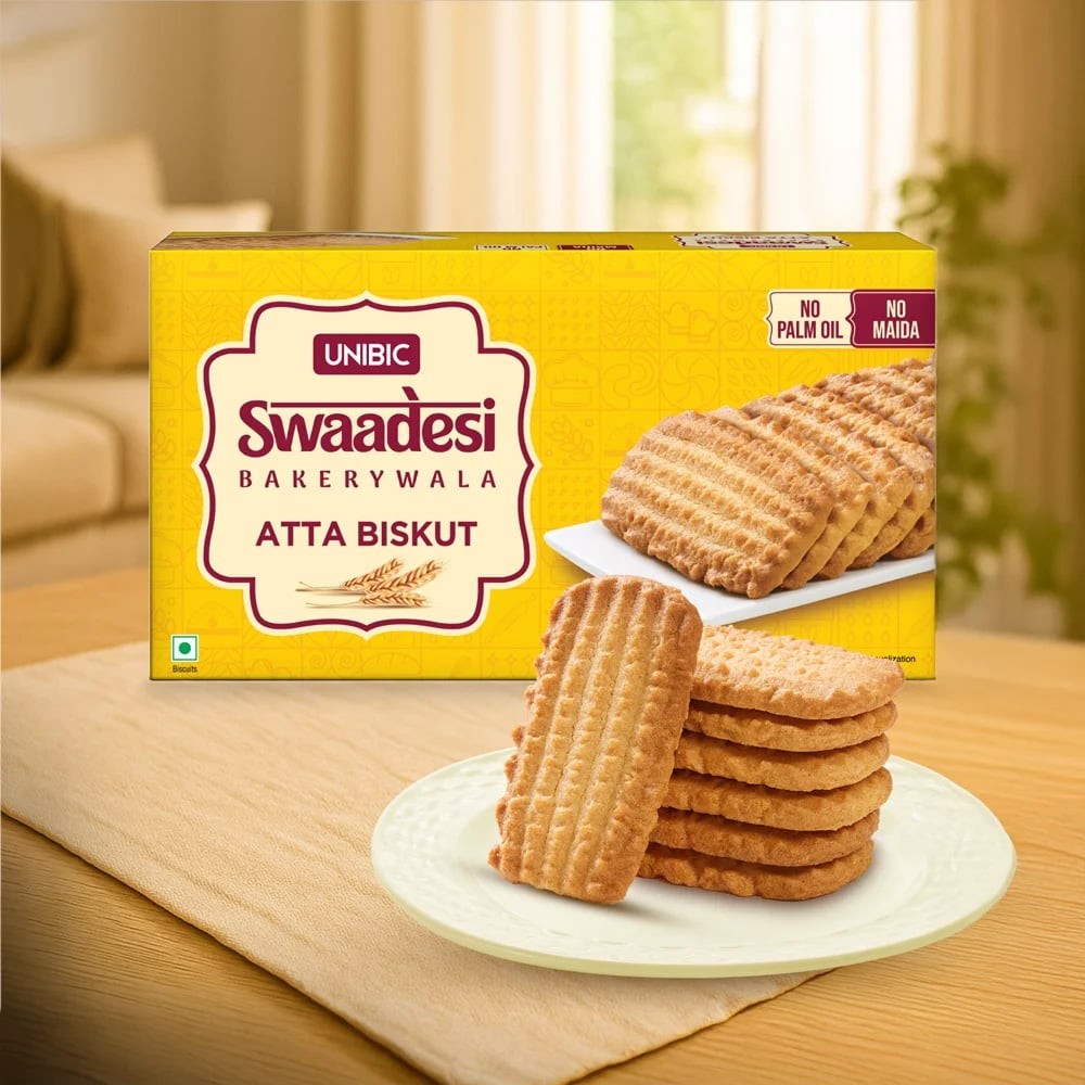 Unibic Swaadesi Atta Biskut Bakery Cookies - No Maida, No Palm Oil