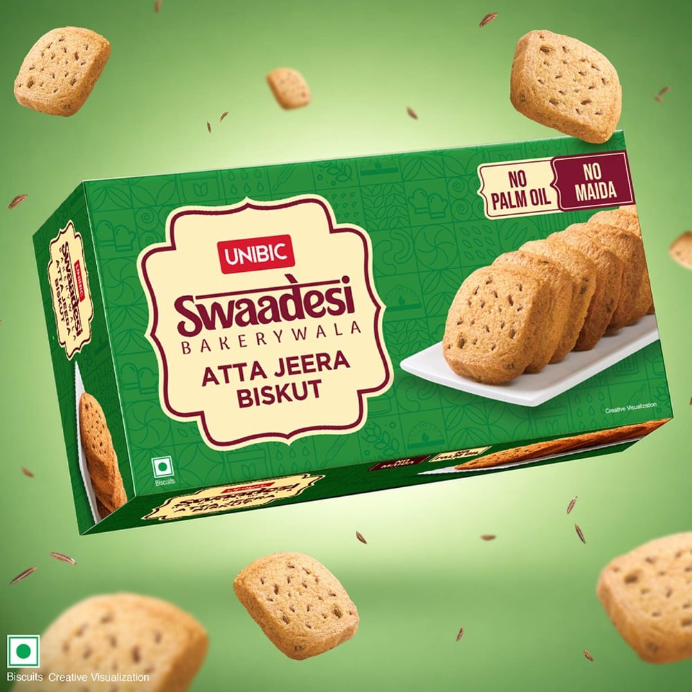 Unibic Swaadesi Atta Jeera Biskut Bakery Cookies - No Maida, No Palm Oil