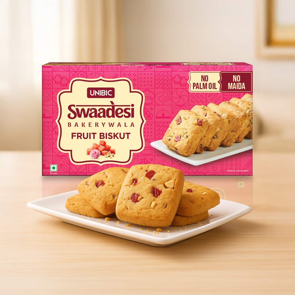 Unibic Swaadesi Fruit Biskut Bakery Cookies - No Maida, No Palm Oil
