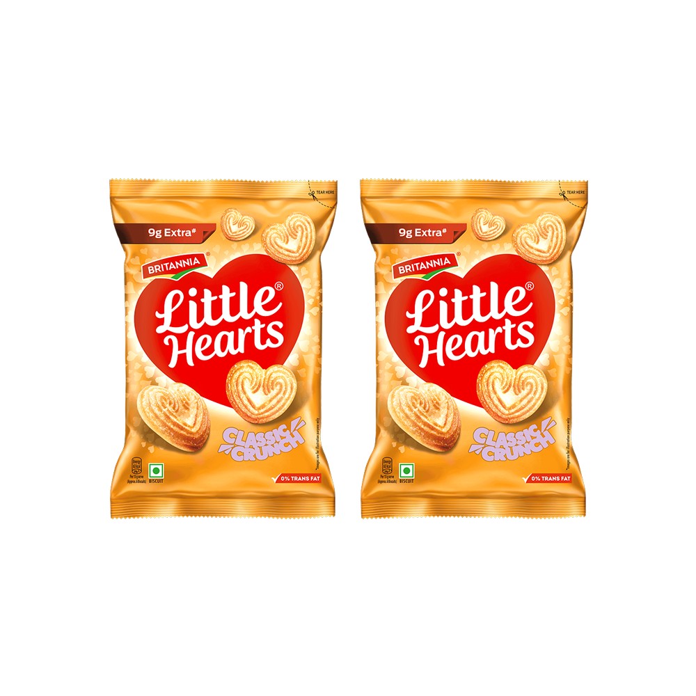 Britannia Little Hearts Classic Crunch Biscuit - Pack of 2