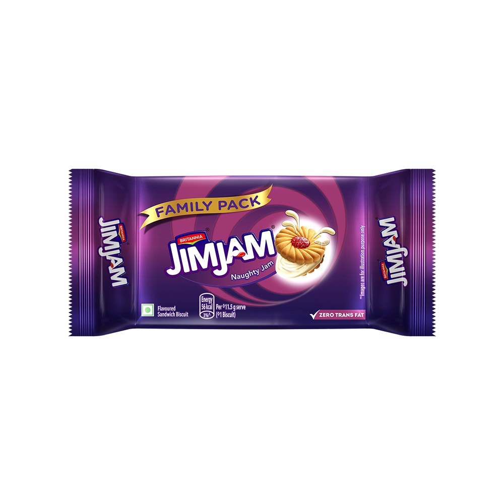 Britannia Treat Jim Jam Sandwich Crème Biscuits - Buy 4 Get 1 Free