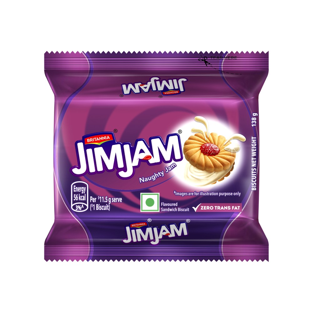Britannia Treat Jim Jam Sandwich Crème Biscuits