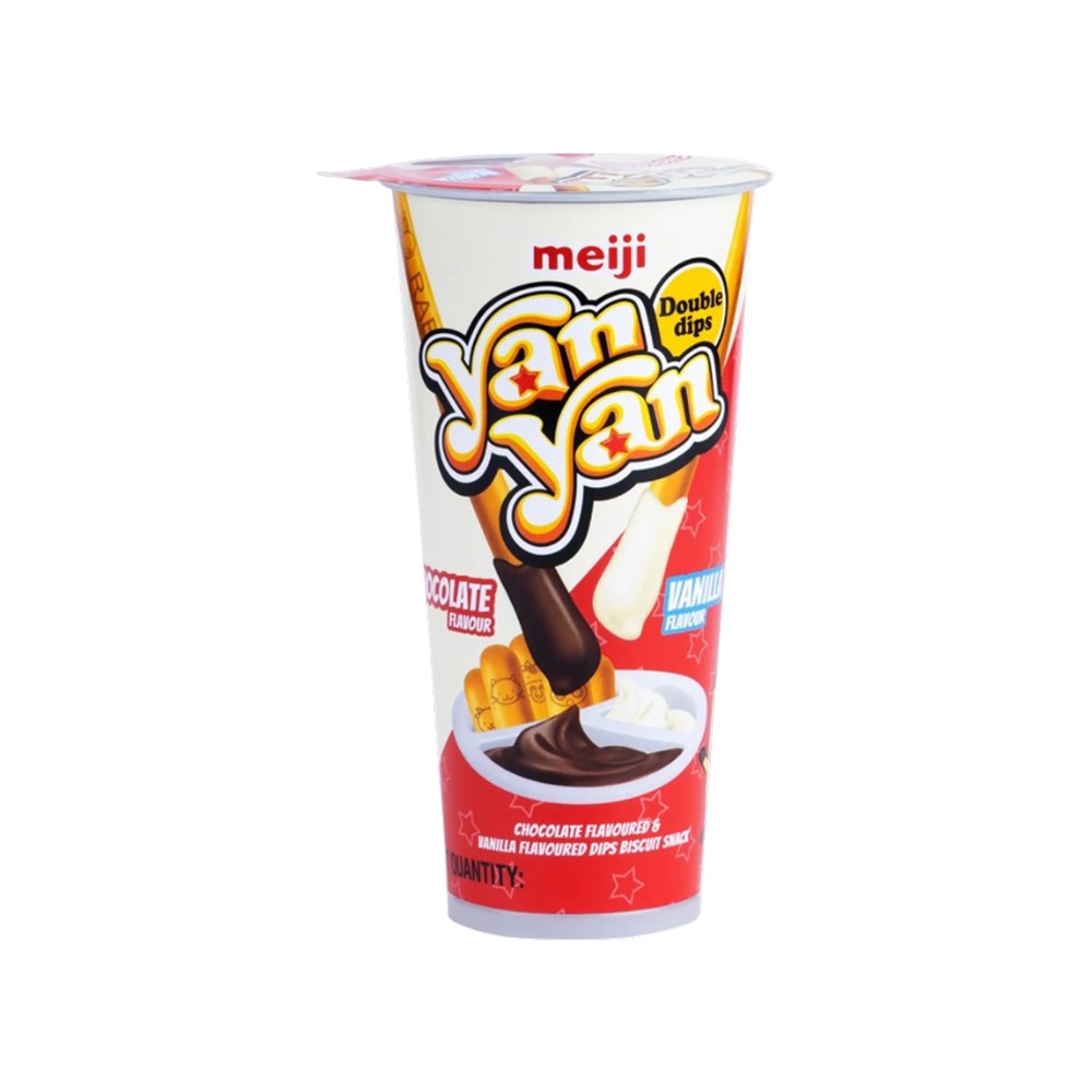 Meiji Yan Yan Double Dip Biscuit Sticks (Chocolate & Vanilla)