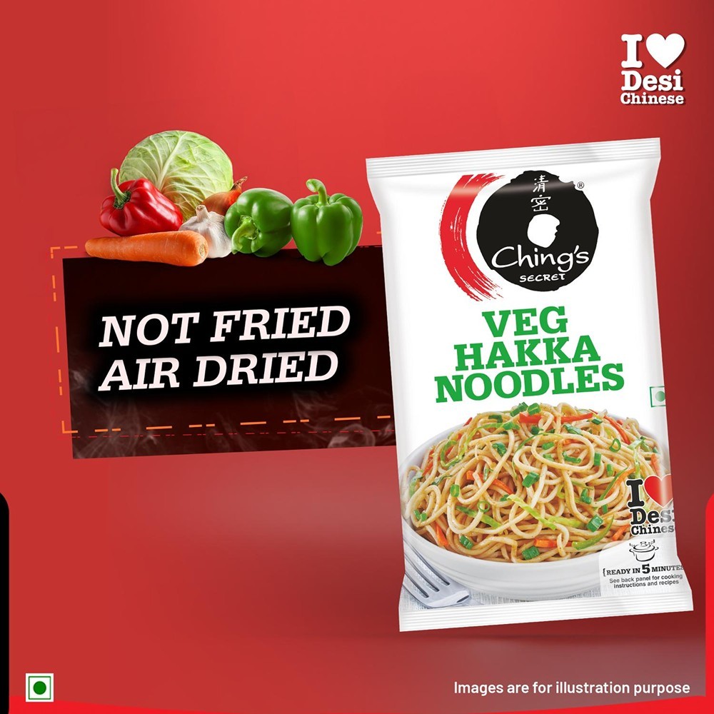 Ching's Secret Veg Hakka Instant Noodles (Not Fried, Air Dried)