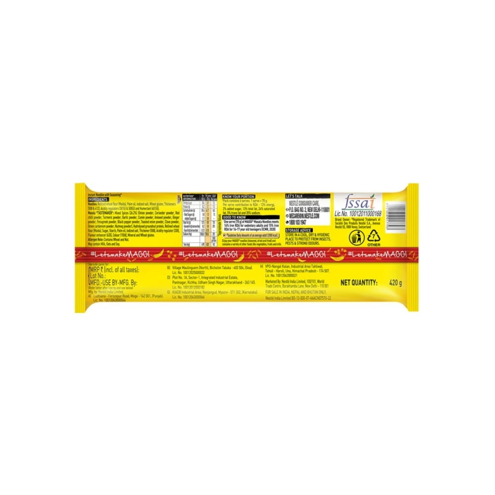 Maggi 2 Minutes Instant Noodles Made With Quality Spices