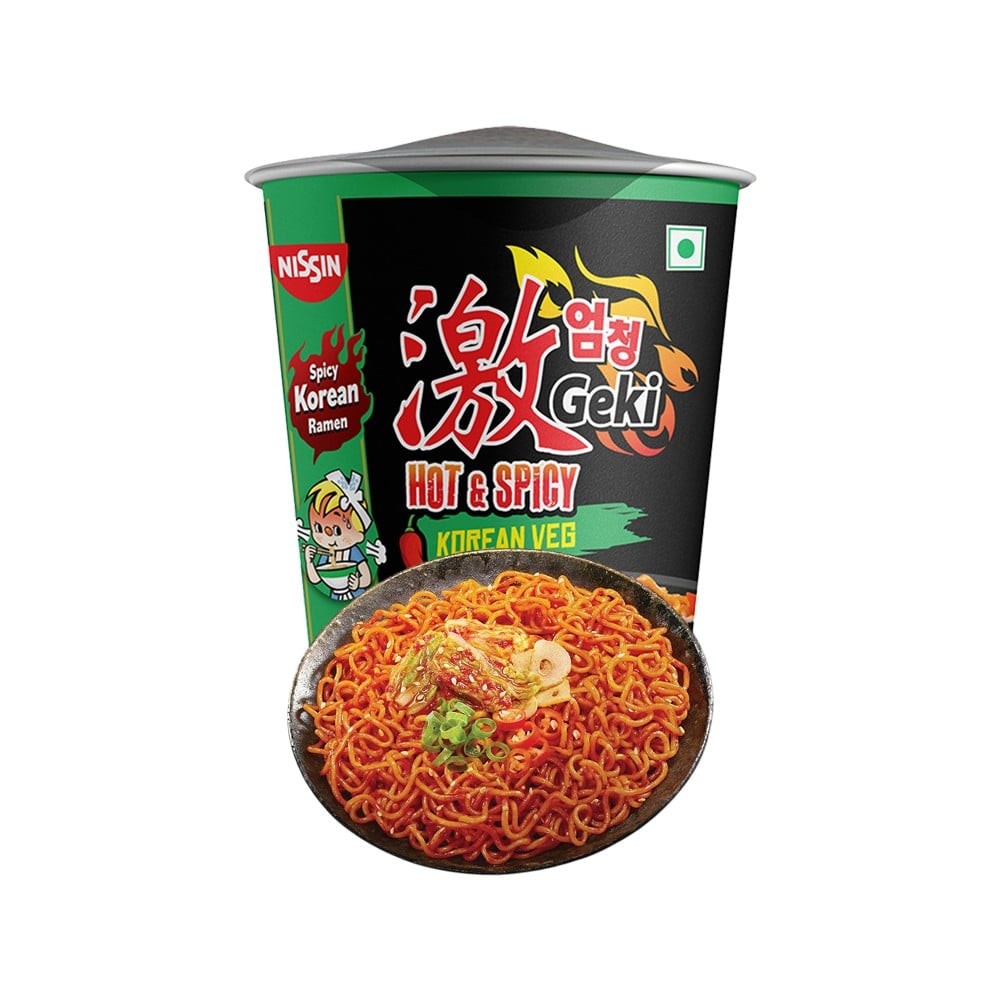 Nissin Geki Hot & Spicy Korean Veg Cup Noodles