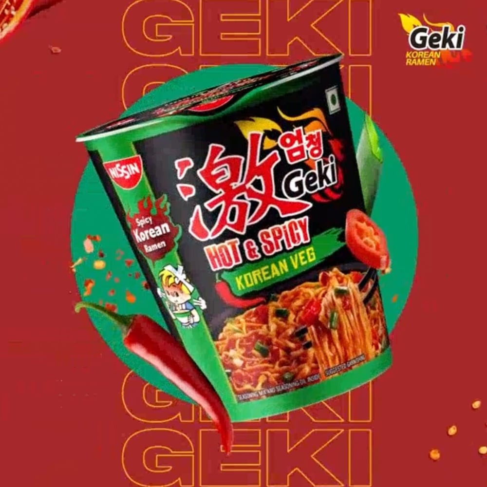 Nissin Geki Hot & Spicy Korean Veg Cup Noodles
