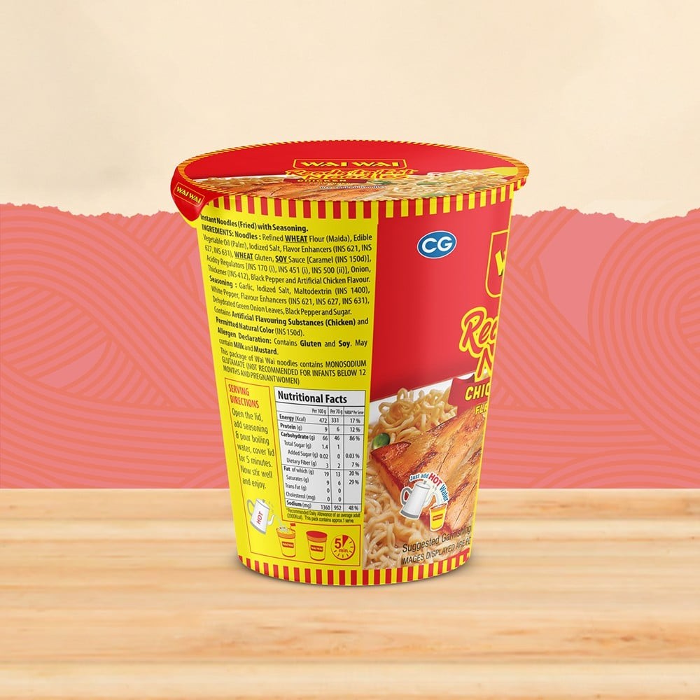 Wai Wai Ready To Eat Chicken Cup Noodles