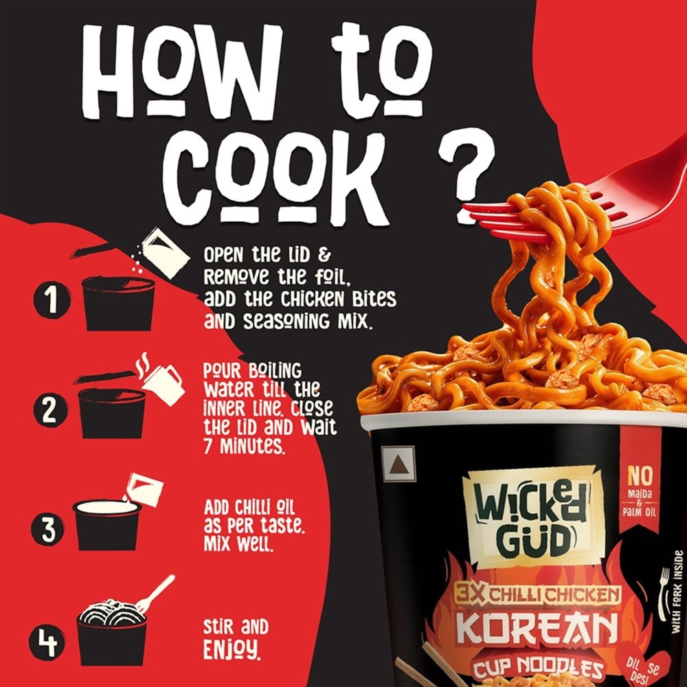 WickedGud 3X Chilli Chicken Korean Cup Noodles