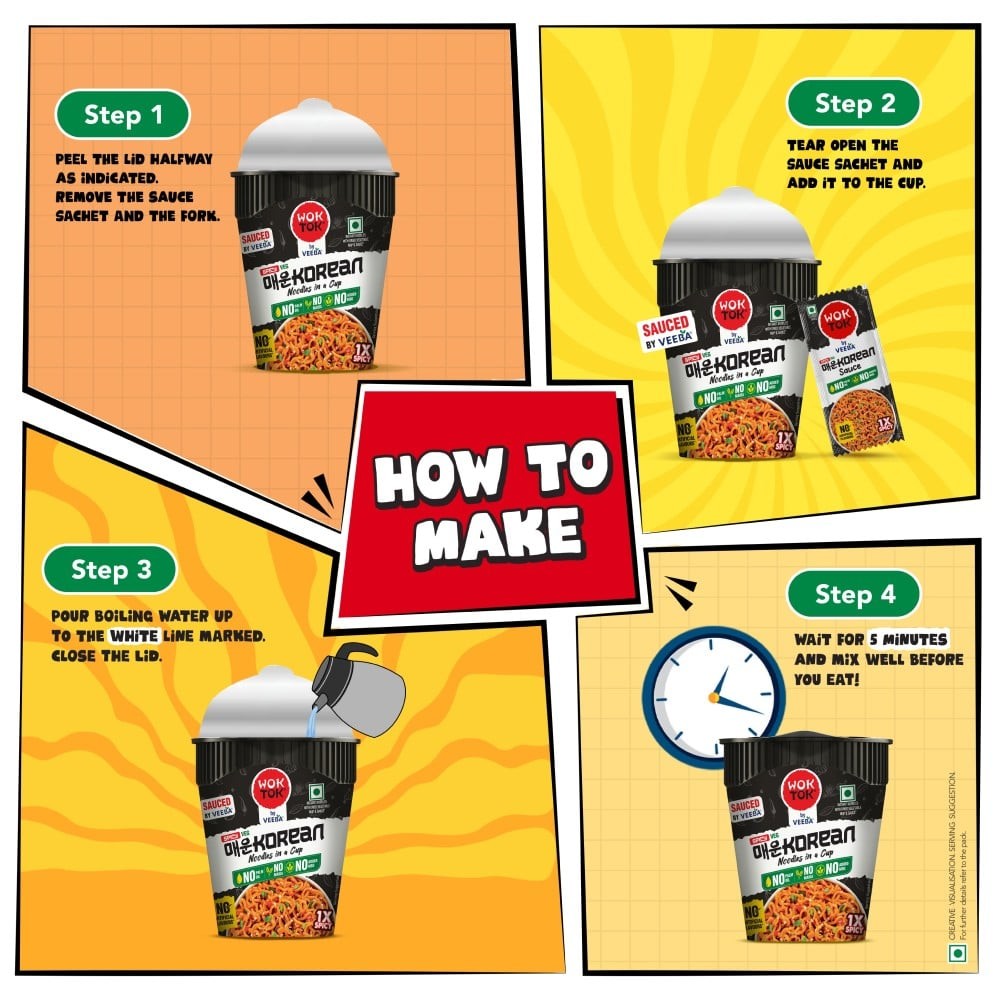 Wok Tok by Veeba Spicy Korean Cup Noodles (No Maida & Palm Oil)