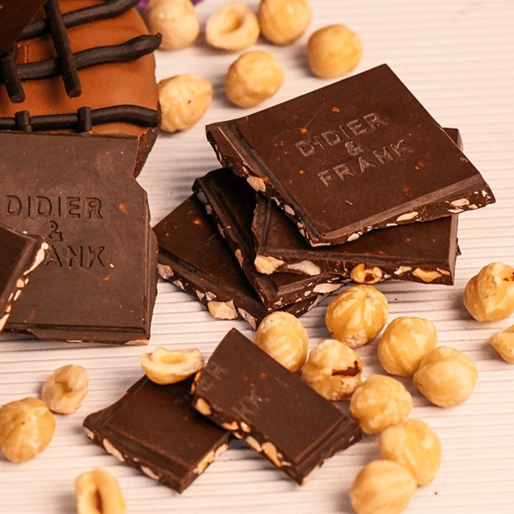Didier & Frank Crunchy Hazelnut Dark Chocolate Bar