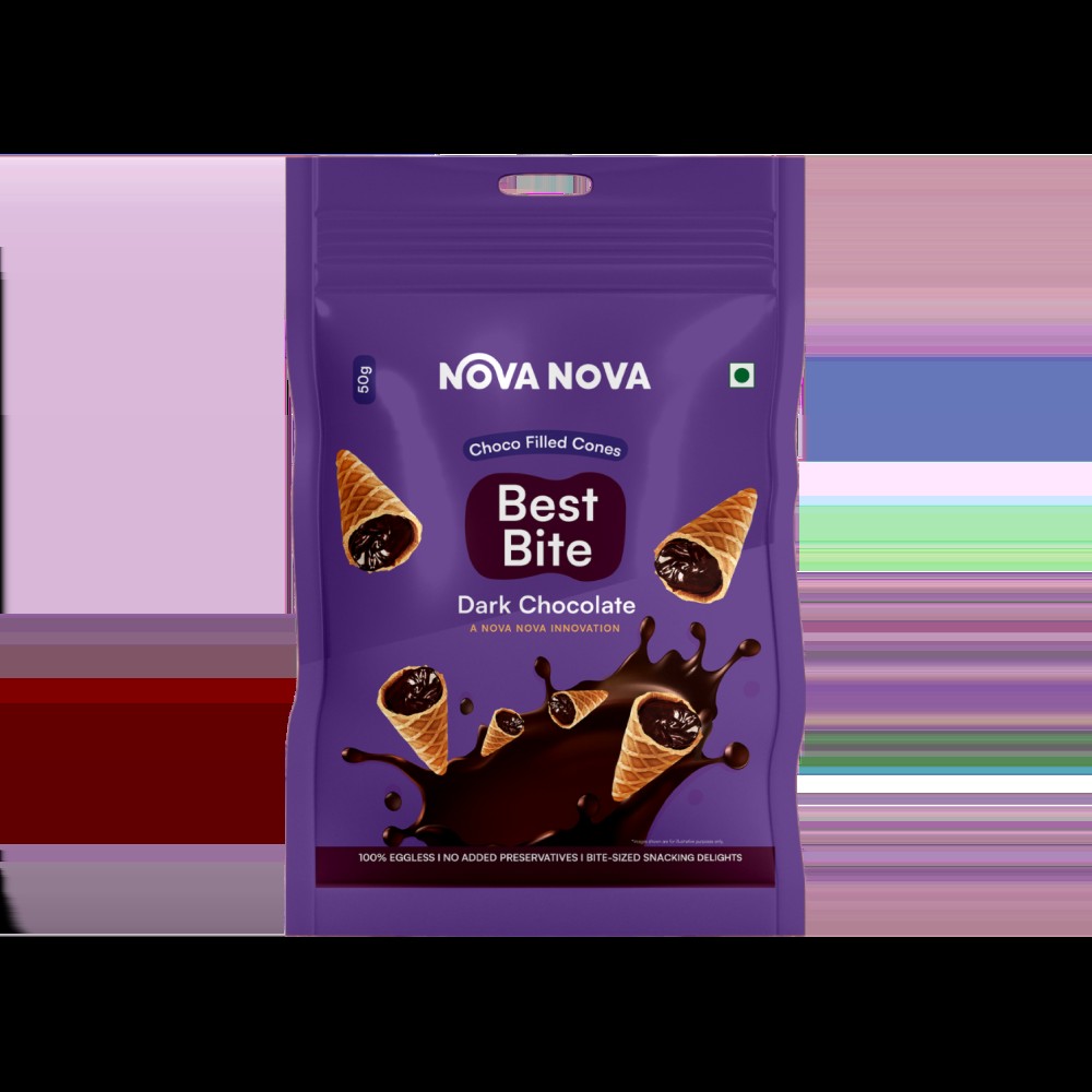 Nova Nova Best Bite Chocolate Filled Waffle Cones - Dark Chocolate