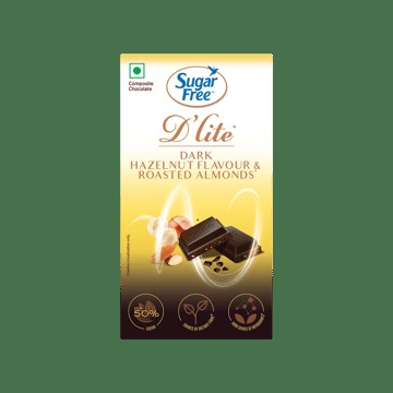 Sugar Free D'Lite Dark Chocolate Bar (Hazelnut & Roasted Almonds)