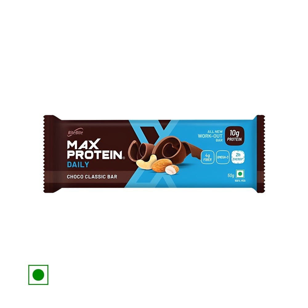 RiteBite Max Protein Daily Choco Classic Nutrition Bar +  Max Protein Choco Chips Cookies Combo