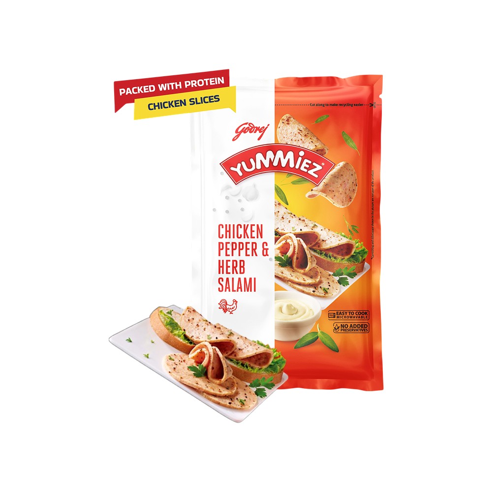 Godrej Yummiez Pepper & Herb Chicken Salami (Frozen)