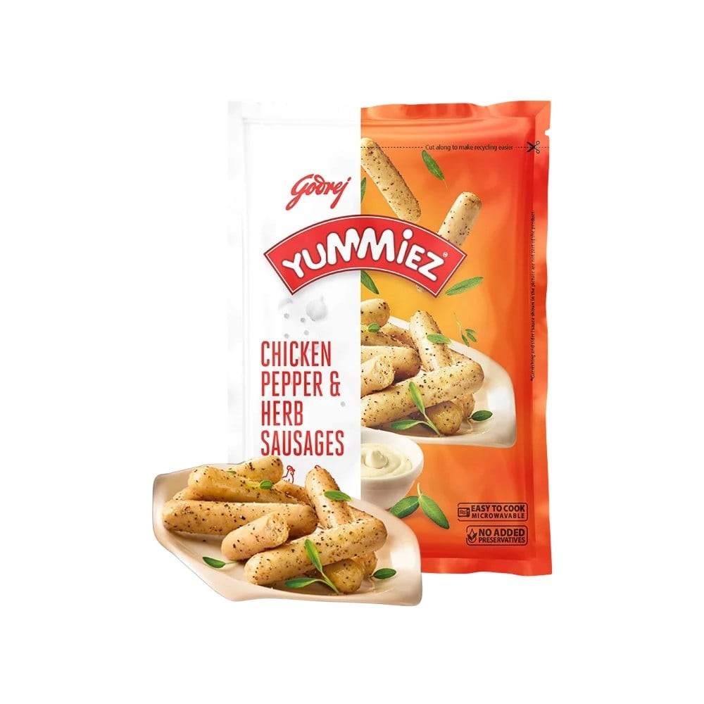 Godrej Yummiez Pepper & Herb Chicken Sausage (Frozen)
