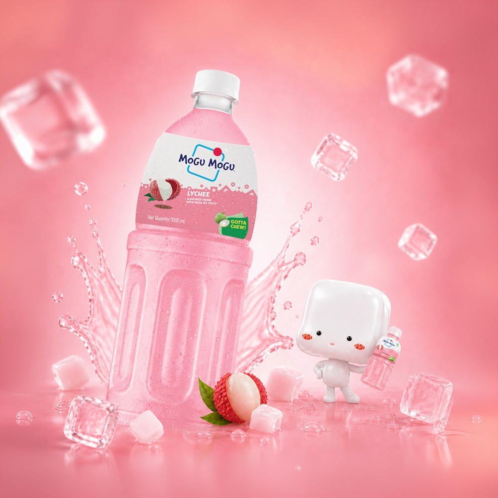 Mogu Mogu Lychee Fruit Drink with Nata De Coco