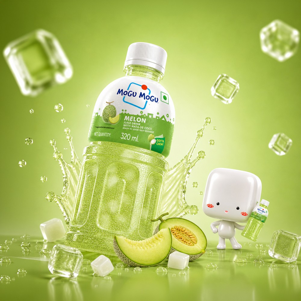 Mogu Mogu Melon Fruit Drink with Nata De Coco