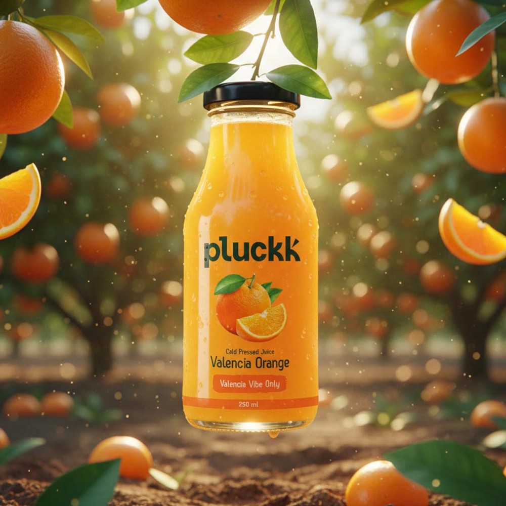 Pluckk Valencia Orange Cold Pressed Juice by Pluckk