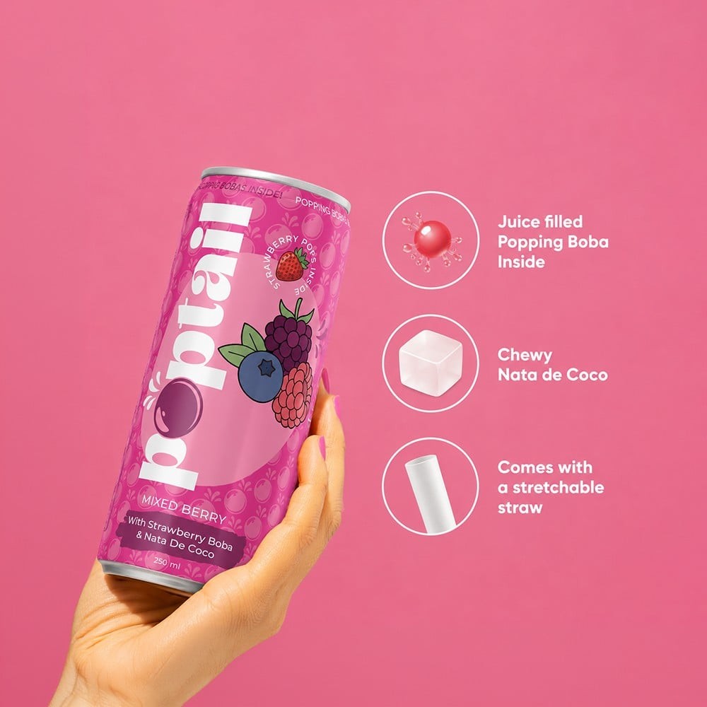 Poptail Popping Boba Drink with Nata de Coco