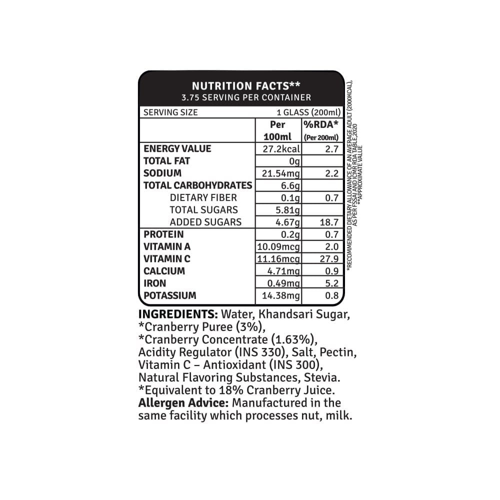 Raw Pressery Refreshers Cranberry Juice