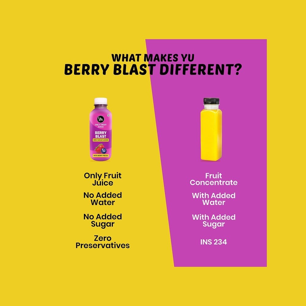 Yu Berry Blast Fruit Juice with Berry Pieces