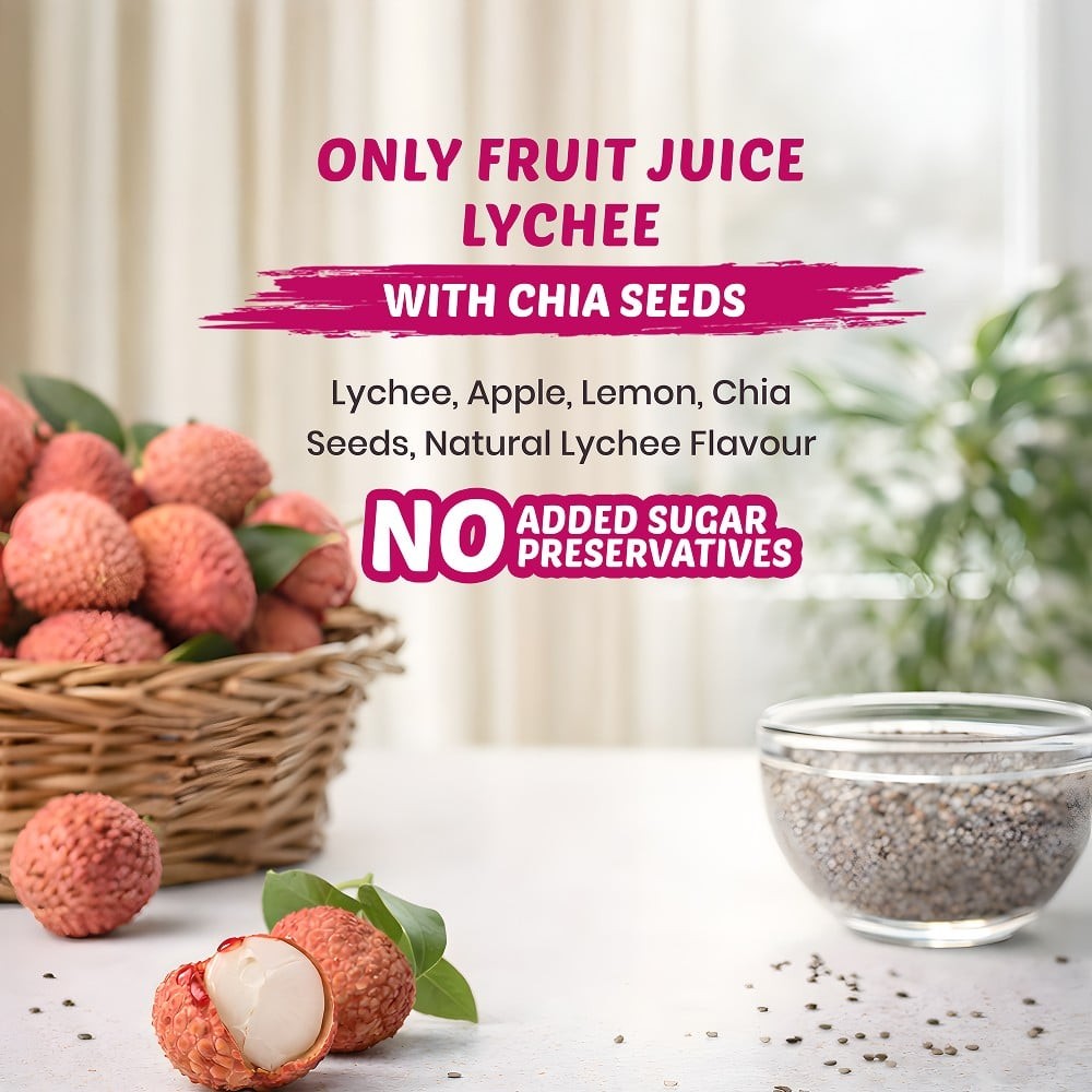 Yu Lychee Juice with Chia Seeds