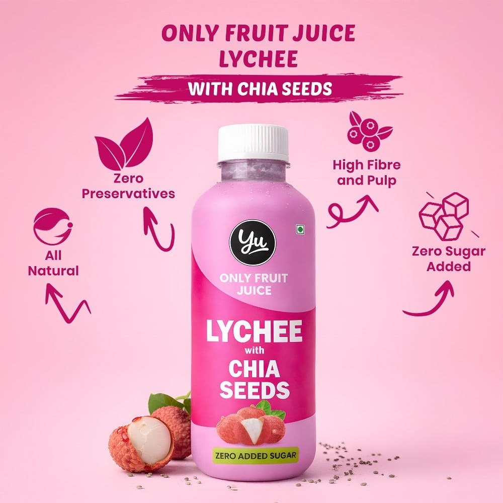 Yu Lychee Juice with Chia Seeds