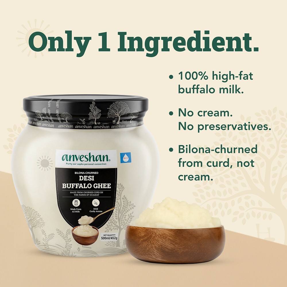 Anveshan Desi Bilona-Churned Buffalo Ghee