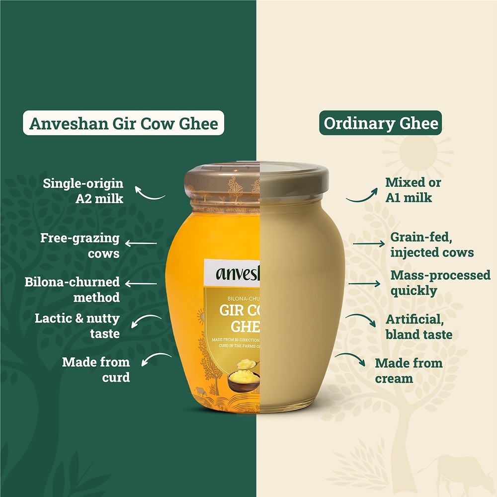 Anveshan Desi Cow A2 Ghee - Bilona Churned