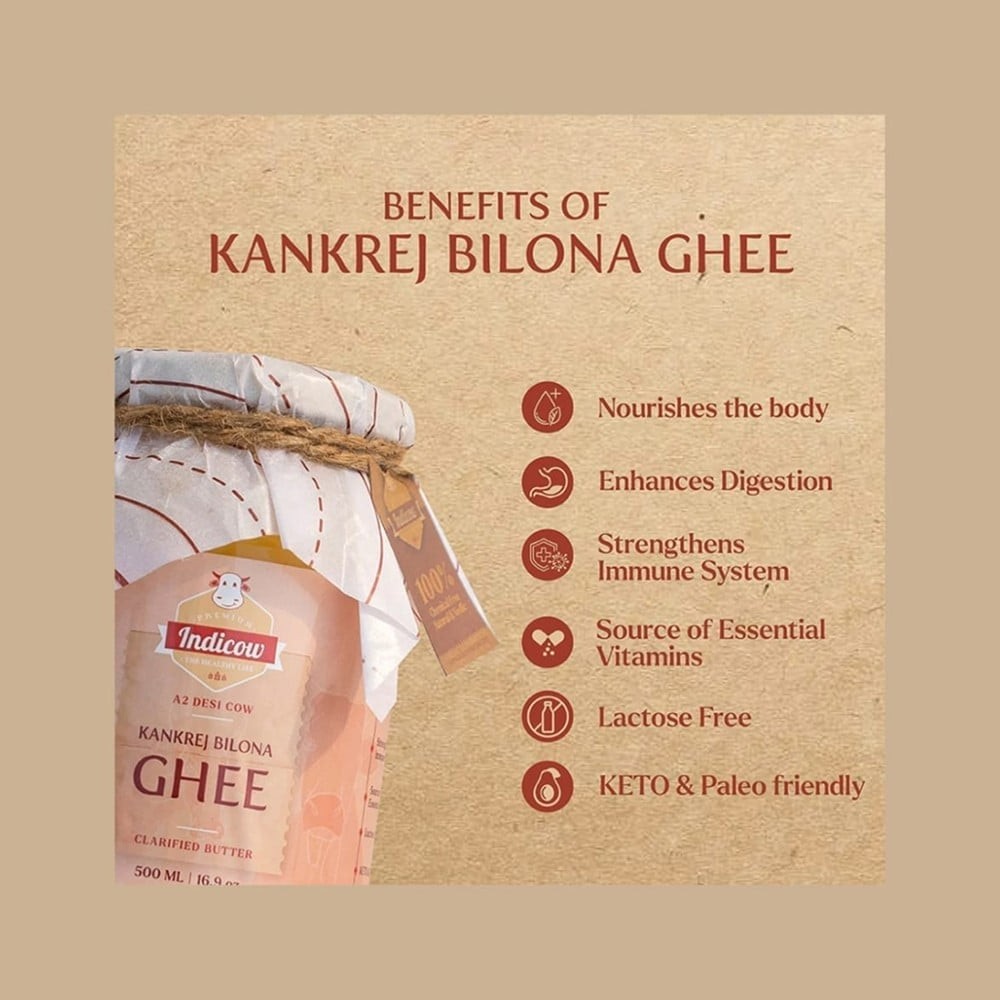 Indicow A2 Kankrej Bilona Cow Ghee