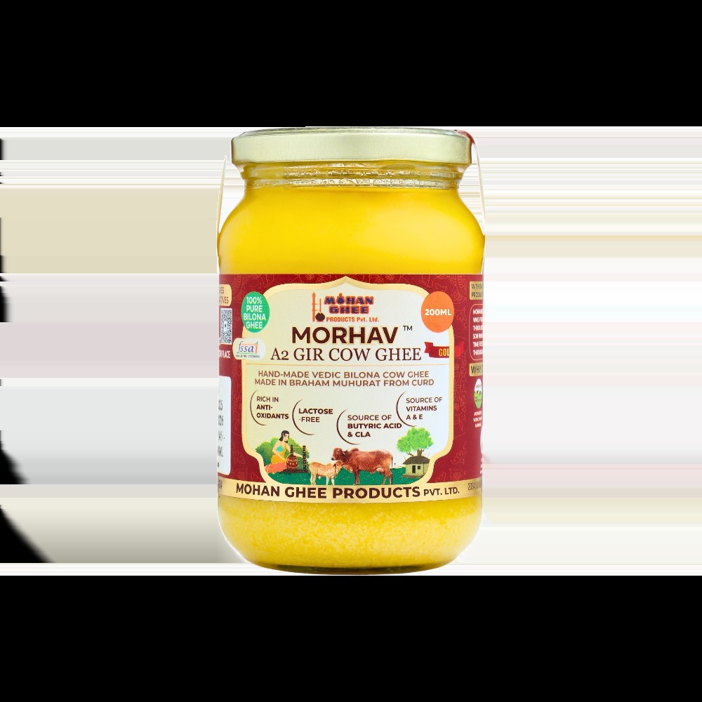 Morhav A2 Gir Cow Ghee (Made from Grass-fed Curd)