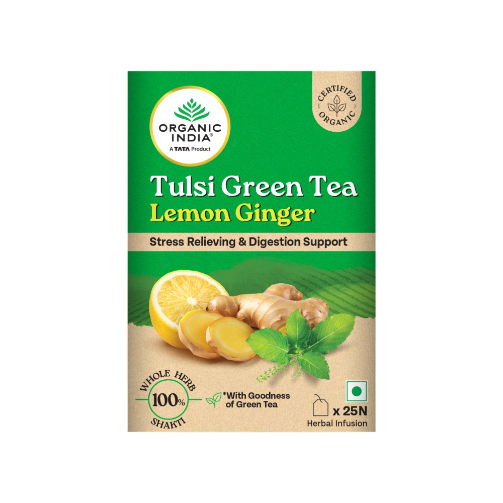 A TATA Product - Organic India Lemon Ginger Tulsi Organic Herbal Infusion Bags
