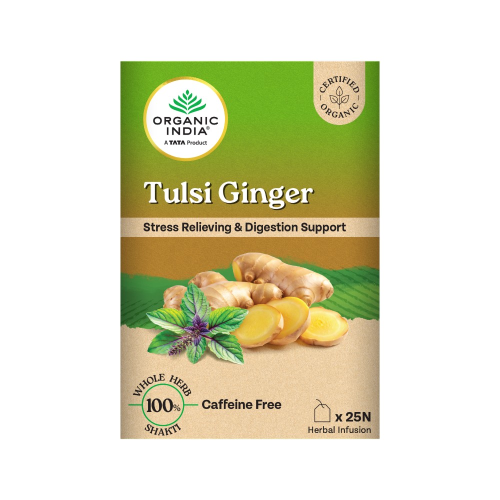 A TATA Product - Organic India Tulsi Ginger Organic Herbal Infusion Bags