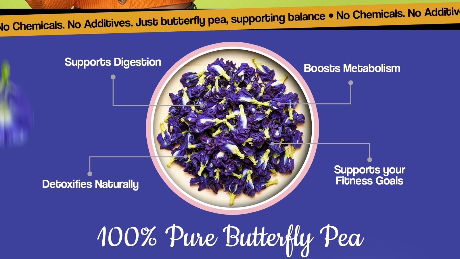 Blue Tea Butterfly Pea Flower Herbal Infusion