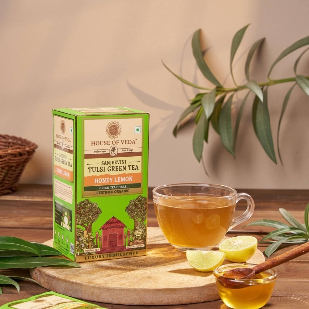House of Veda Sanjeevini Tulsi Honey Lemon Green Tea Bags