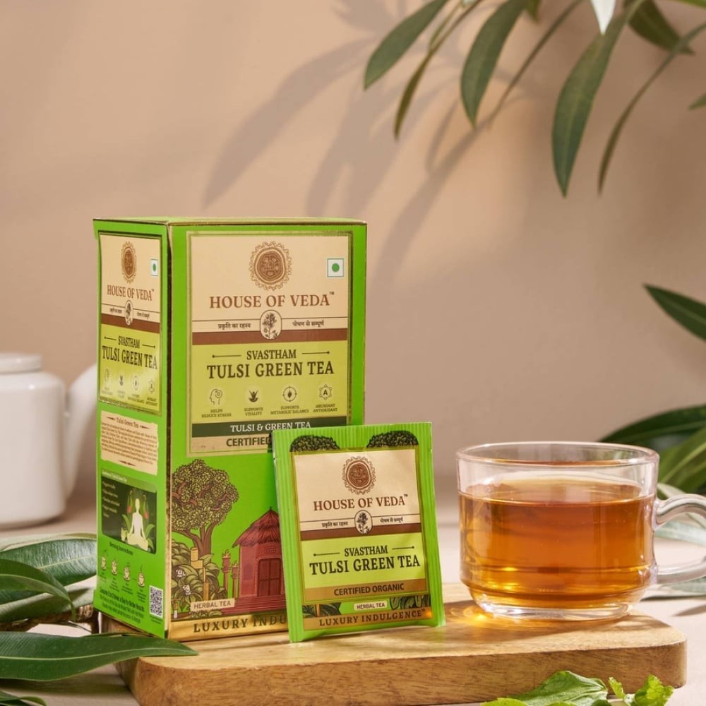 House of Veda Svastham Tulsi Green Tea Bags
