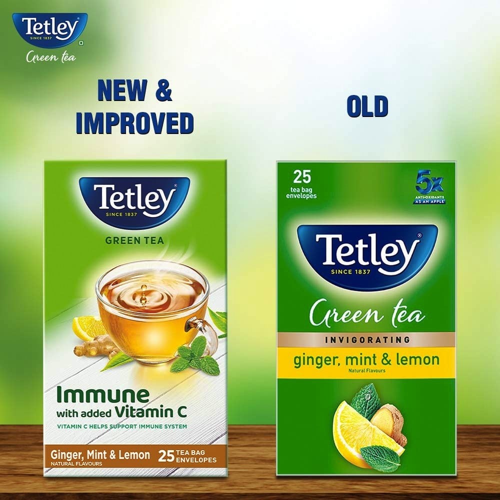 Tetley Ginger, Mint & Lemon Green Tea Bags