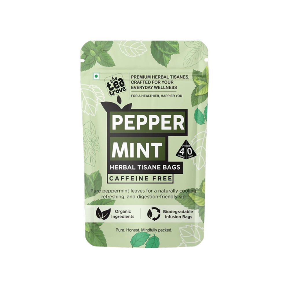 The Tea Trove Peppermint Flavoured Green Tea Bags