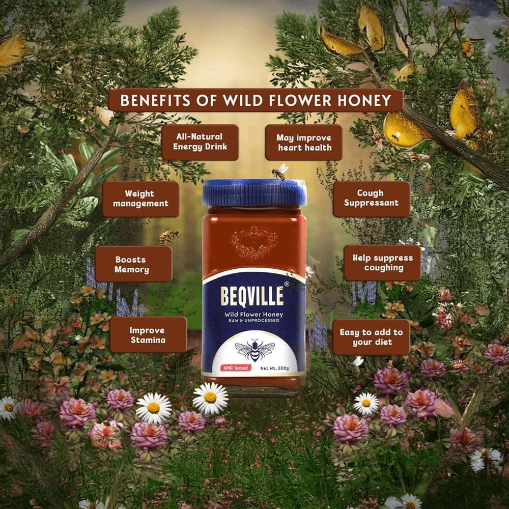 Beqville Organic & Raw Wild Flower Organic Honey