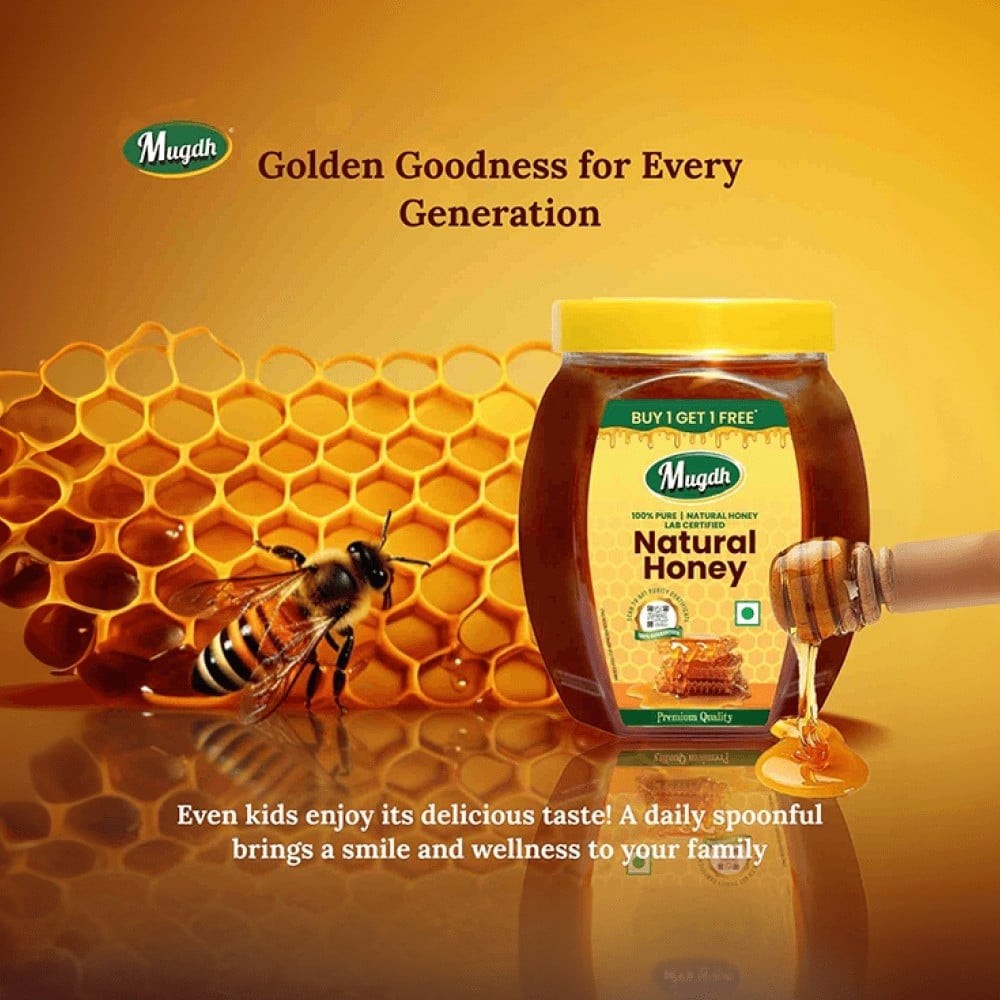 Mugdh Premium Natural Honey - Buy 1 Get 1 Free
